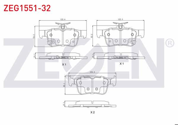 ZEGEN ZEG1551-32 | Fren Balata Arka Ikazlı Honda Civic X (Fc) 1.6İ 2016-/ Civic X (Fc) 1.5 Rs 2016 -