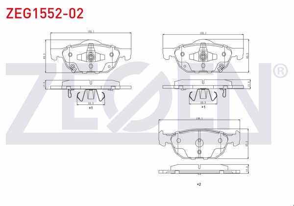 ZEGEN ZEG1552-02 | Fren Balata Ön Ikazlı Honda Civic X (Fc) 1.5 Rs 2016-/ Civic Ix 1.6 I-Dtec 2012-2016