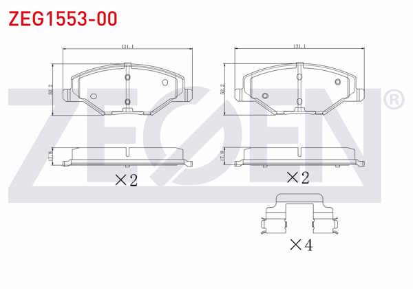 ZEGEN ZEG1553-00 | Fren Balata Ön Skoda Fabia II 1.2 2006-2015 / 1.2 TSI 2006-2015 / 1.4 2006-2015 / 1.6 2006-2015