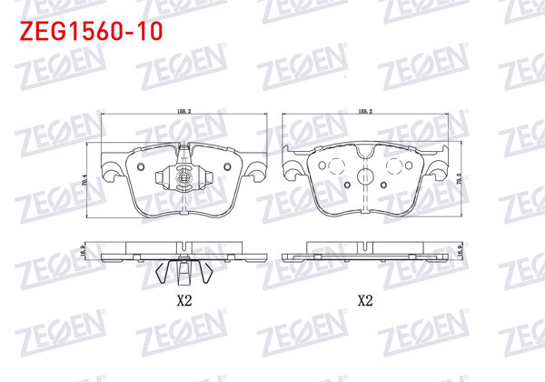 ZEGEN ZEG1560-10 | Fren Balata Ön Peugeot 3008 16-/ 508 II 18-/ 5008 II 16-/ Partner 18-/ Rifter 19-/ Toyota Proace 2019-/ Citroen C4 Picasso 13-/ Berlingo 16-/ C5 Aircross 18-/ Opel Grandland 17-/ Combo E 18-/ Ds 7 17 -