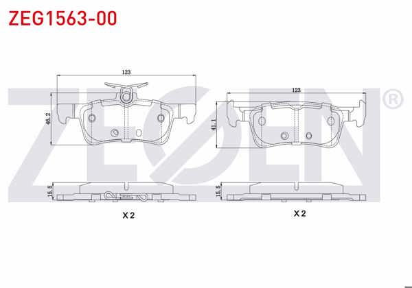 ZEGEN ZEG1563-00 | Fren Balata Arka Peugeot 308 II 1.6 HDI 2014-/ 308 II 1.6 Thp 2014-/ 308 II 1.2 VTI 2014 -