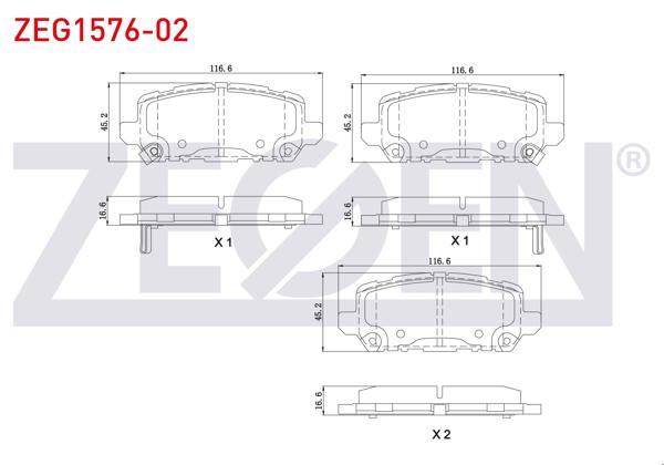 ZEGEN ZEG1576-02 | Fren Balata Arka Ikazlı Honda Hr-V 1.5 I-Vtec-1.6 I-Dtec 2016 -