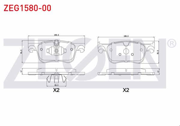 ZEGEN ZEG1580-00 | Fren Balata Ön Citroen C4 Picasso II 1.6 HDI 2013-/ C4 Picasso II 1.6 VTI 2013 -