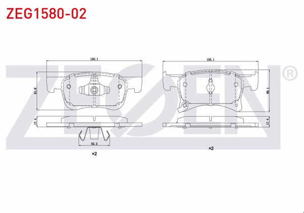 ZEGEN ZEG1580-02 | Fren Balata Ön Ikazlı Opel Corsa E 1.3 CDTI 15 Jant 2014-/ Corsa E 1.2 2014-/ Corsa E 1.4 2014-/ Adam 1.2 2013-/ Adam 1.4 2013 -