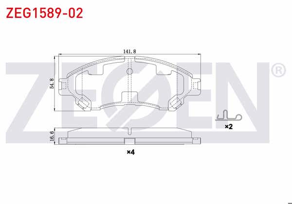 ZEGEN ZEG1589-02 | Fren Balata Ön Ikazlı Suzuki Vitara (Ly) 1.6İ 2015-/ Vitara (Ly) 1.4İ 2015-/ Sx4 S-Cross 1.6 2013-/ Sx4 S-Cross 1.6 Ddıs 2013 -