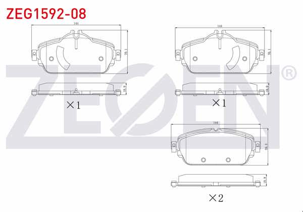 ZEGEN ZEG1592-08 | Fren Balata Ön Mercedes C Serisi (W205) C 180 2014-/ C Serisi (W205) C 180 Bluetec 2014 -