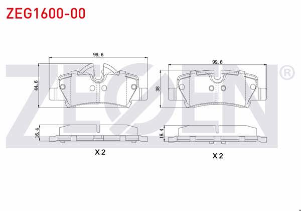 ZEGEN ZEG1600-00 | Fren Balata Arka Mini Cooper One (F56) 1.2 2013-/ Mini Cooper One (F56) 1.5 2013-/ Mini Cooper S (F56) 2.0 2013-/ Mini Cooper (F56) 1.5 D 2013-/ Mini Cooper One (F56) 1.5 D 2013 -