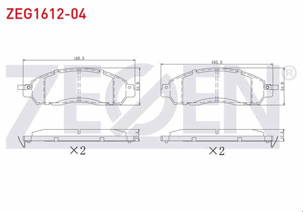 ZEGEN ZEG1612-04 | Fren Balata Ön Ikazlı Nissan Navara Np300 (D23) 2.3 DCI 2015 -