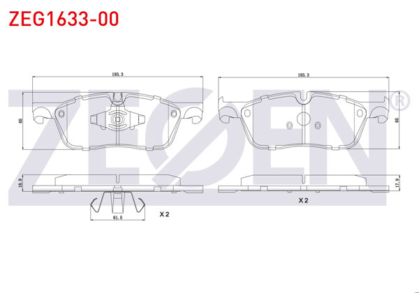 ZEGEN ZEG1633-00 | Fren Balata Ön Land Rover Discovery Sport (Lc) 2.0 Td4 2014-/ Sport (Lc) 2.0 Si4 2014-/ Evoque (Lv) 2.2 Ed4 2011-/ Evoque (Lv) 2.2 2011-/ Evoque (Lv) 2.0 Si4 2011 -