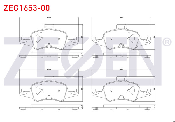 ZEGEN ZEG1653-00 | Fren Balata Ön Audi Tt (Fv3) 2.0 TFSI 2013-/ Tt (Fv3) 2.0 TDI 2013 -