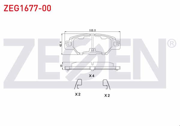 ZEGEN ZEG1677-00 | Fren Balata Arka Ikazlı Mazda Cx-5 (Ke,Gh) 2.0 2011 -