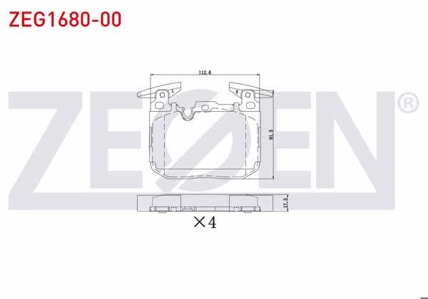 ZEGEN ZEG1680-00 | Fren Balata Ön Mini Cooper (F55) 1.5 2013-/ Cooper (F55) 1.5 D 2013-/ Cooper S (F55) 1.6 2013-/ Clubman (F54) 1.5 2014-/ Countryman (F60) 1.5 2016-/ Countryman (F60) 1.6 2016 -