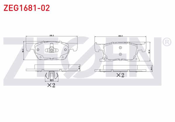ZEGEN ZEG1681-02 | Fren Balata Ön Ikazlı Opel Astra K 1.6 CDTI 15 Jant 2015-/ Astra K 1.4İ Turbo 15 Jant 2015 -