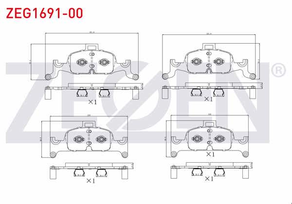 ZEGEN ZEG1691-00 | Fren Balata Ikazlı On (Yengec Tip) Audi A4 1.4 TFSI 2015-/ 2.0 TDI 2015-/ Quattro 2.0 TDI 2015-/ A5 1.4 TFSI 2017-/ 2.0 TDI 2017-/ Audi Q5 2.0 TDI 2016-/ A4 Allroad Quattro 3.0 TDI 2016 -