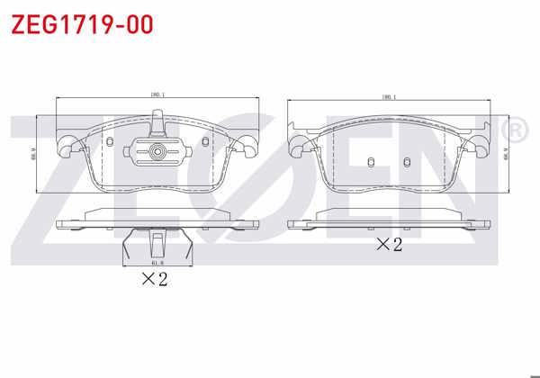ZEGEN ZEG1719-00 | Fren Balata Ön Citroen Jumpy 1.6 Bluehdı 2016-/ Peugeot Expert 1.6 Bluehdı 2016-/ Toyota Proace (Mpy_) 1.6 D 2016-/ Toyota Proace (Mpy_) 2.0 D 2016 -