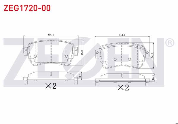 ZEGEN ZEG1720-00 | Fren Balata Ikazlı Arka Cıtroen Jumpy 1.6 Bluehdı 2016-/ Peugeot Expert 1.6 Bluehdı 2016-/ Toyota Proace (Mpy_) 1.6 D 2016-/ Toyota Proace (Mpy_) 2.0 D 2016 -