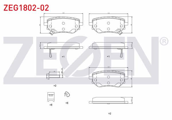 ZEGEN ZEG1802-02 | Fren Balata Arka Ikazlı Mercedes X Serisi (470) X 250 D 2017 -