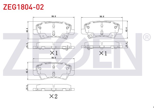 ZEGEN ZEG1804-02 | Fren Balata Arka Ikazlı Kia Picanto (Ja) 1.0 Mpı-1.25 Mpı 2017 -