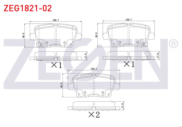 ZEGEN ZEG1821-02 | Fren Balata Arka Ikazlı Opel Insignia B (Z18) 1.5 T-1.5 D-1.6 CDTI-2.0 CDTI 2017 -