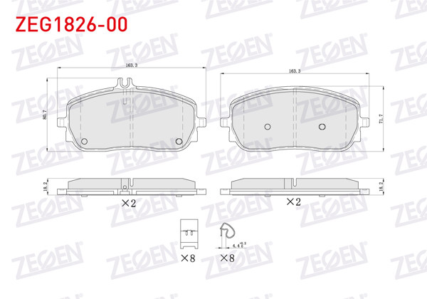 ZEGEN ZEG1826-00 | Fren Balata Ön Ikazlı Mercedes A Serisi (W177) 2018-/ CLA (C118) 2019 -