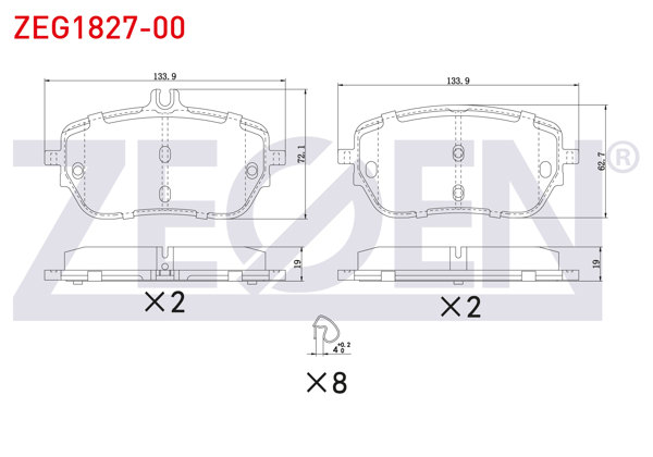 ZEGEN ZEG1827-00 | Fren Balata Ön Mercedes A 180 D-200 (W177) 2018-/ CLA 18 D-200 (C118) 2019 -