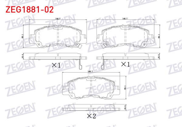 ZEGEN ZEG1881-02 | Fren Balata Ön Mitsubishi Eclıpse Cross 2017 -
