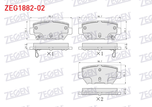 ZEGEN ZEG1882-02 | Fren Balata Arka Ikazlı Mıtsubıhı Eclıpse Cross 2018 -