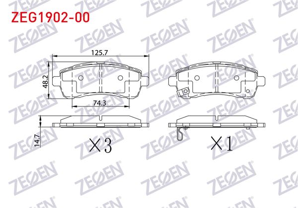 ZEGEN ZEG1902-00 | Fren Balata Ön Ikazlı Mazda Demıo 1.3 1996-2002