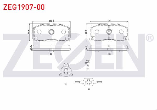 ZEGEN ZEG1907-00 | Fren Balata Ön Geely Geely Ck 1.3 2009-2011