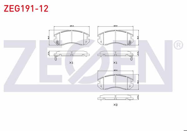 ZEGEN ZEG191-12 | Fren Balata Ön Subaru Impreza (Gc) 1.6İ 1992-2000 / Impreza (Gc) 1.8İ 1992-2000 / Legacy III (Be,Bh) 2.0İ 1998-2003