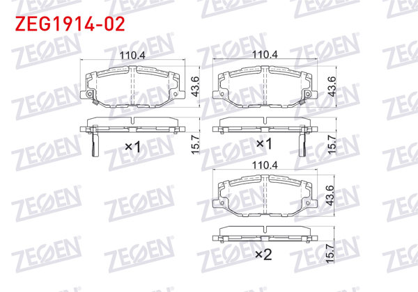 ZEGEN ZEG1914-02 | Fren Balata Ön Ikazlı Suzuku Jımny Suv (A6g) 1.5 Allgrıp 2018 -