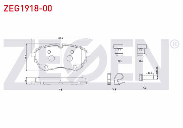 ZEGEN ZEG1918-00 | Fren Balata Ön Volkswagen Amarok 3.0 TDI V6 2017 -