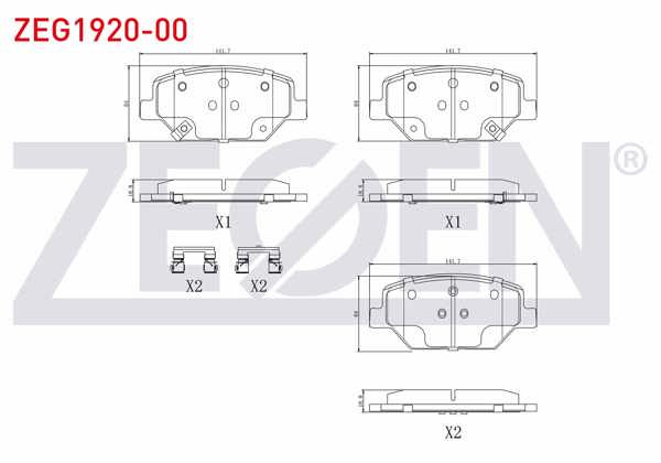 ZEGEN ZEG1920-00 | Fren Balata Ön Ikazlı Opel Insignia B 1.6 CDTI-1.5T 17 Jant 2017 -