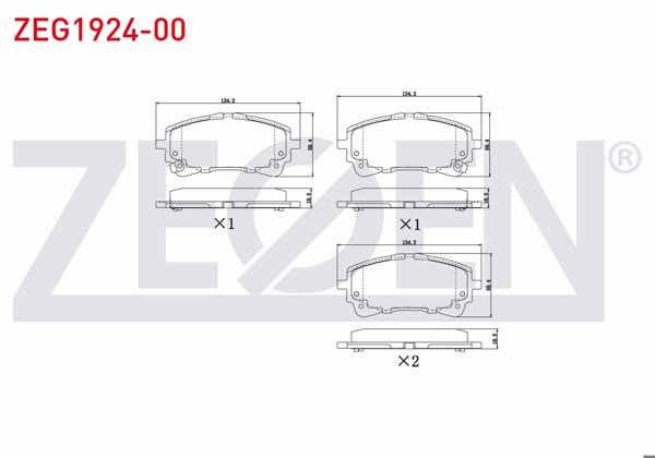 ZEGEN ZEG1924-00 | Fren Balata Ikazlı On Toyota Corolla (_E21_) 1.8 Hybrid 2019-/ Corolla (_E21_) 1.6 Vvt-I 2019 -