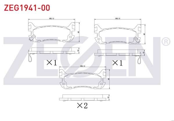 ZEGEN ZEG1941-00 | Fren Balata Arka Ikazlı Mazda 323 V 1.5İ 16V-1.8İ 16V 1994-1998 / Mx-5 I 1.6İ 16V-1.8 1990-1998