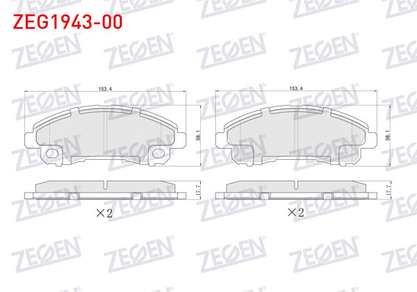 ZEGEN ZEG1943-00 | Fren Balata Arka Mitsubishi Fuso Canter Euro 6 2017 -
