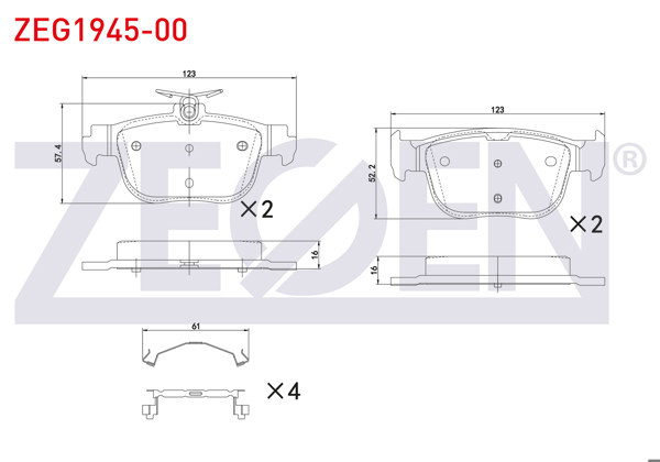 ZEGEN ZEG1945-00 | Fren Balata Arka 272mm Disk VW Golf VIII-Caddy V 2020-/ Skoda Octavia IV (Nx3) 2020-/ Seat Leon (Kl1) 2019-/ Audi A3 Sportback (8Ya) 2019 - | 1 Adet