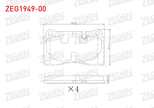 ZEGEN ZEG1949-00 | Fren Balata Ön VW Touareg 2.5 TDI 2004-2010-3.0 TDI 2004-2018-3.2 2002-2006 / Seat Leon 2.0 TDI-1.5 Etsı-1.5 TSI-1.0 TSI 2020-/ Ateca 1.6 TDI 2016-/ Cupra Formentor 1.5 TSI 2020 -