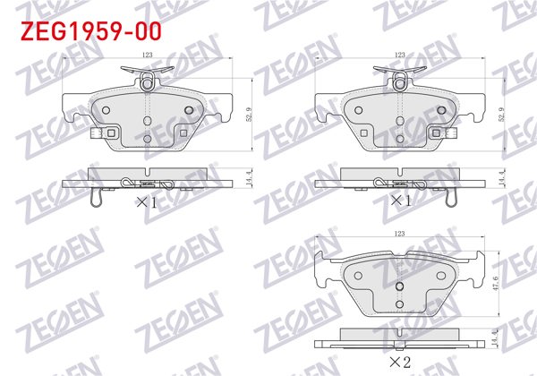 ZEGEN ZEG1959-00 | Fren Balata Arka Subaru Xv 1.6 2017-/ Forester 2.0 2018 -