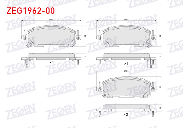 ZEGEN ZEG1962-00 | Fren Balata Ön Renault Austral E-Tech 2022-/ Nissan Qashqai III, X-Traıl IV 1.5 Vc-T 2022 -