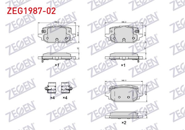 ZEGEN ZEG1987-02 | Fren Balata Arka Nissan Qashqai III (J12) 1.3 Dıg-T 2021-/ Renault Kangoo 2021 -