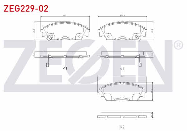 ZEGEN ZEG229-02 | Fren Balata Ön Ikazlı Honda Civic IV 1.4İ 1987-1993 / Civic IV 1.5İ 1987-1993 / Civic V 1.6 I-Vtec 1992-1995 / Civic IV 2.0 1987-1993 / Prelude III 2.0 1987-1992