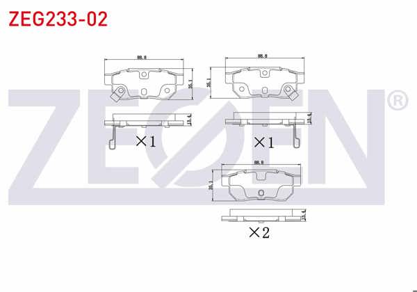 ZEGEN ZEG233-02 | Fren Balata Arka Ikazlı Honda Civic IV 1.4İ 1987-1993 / Civic IV 1.5İ 1987-1993 / Accord IV (Cb) 2.0İ 16V 1990-1993 / Jazz IV (Gk) 1.3 2016-/ Rover 25 (Rf) 1.6 16V 1999-2005 / Rover 200 216 Si 1995-2000