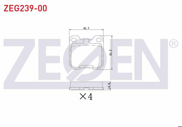 ZEGEN ZEG239-00 | Fren Balata Arka Opel Vectra B 1.6İ 1995-2003 / Vectra B 2.0İ 1995-2003 / Vectra B 2.0 Dtı 1995-2003 / Vectra B 2.5 V6 1995-2003 / Vectra B 2.0 Dı 1995-2003 / Omega A 3.0İ 1986-1994