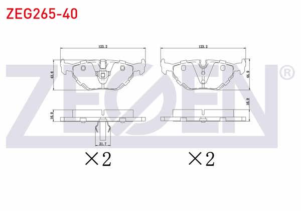 ZEGEN ZEG265-40 | Fren Balata Arka BMW 3 Serisi (E36) 318 İ 1990-1998 / (E36) 320 İ 1990-1998 / (E36) 325 İ 1990-1998 / (E36) 328 Ci 1990-1998 / (E46) 320 D 1998-2005 / (E46) 316 İ 1998-2005 / (E46) 325 İ 1998-2005