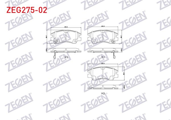 ZEGEN ZEG275-02 | Fren Balata Ön Ikazlı Mitsubishi L 300 (P0w,P1w) 2.5 D 1986-2006 / L 200 (K3t,K2t,K1t,K0t) 2.5 D 1986-1996