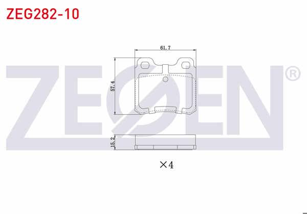 ZEGEN ZEG282-10 | Fren Balata Arka Opel Vectra A 2.0 T 1988-1995 / Vectra A 2.0 1988-1995 / Astra F 1.8 1991-1998 / Astra F 2.0 1991-1998 / Astra F Classic 1.6İ 1998-2002 / Astra F Classic 1.4İ 1998-2002