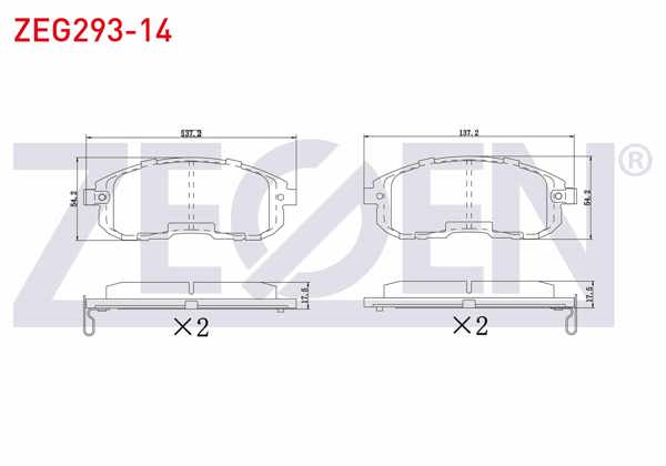 ZEGEN ZEG293-14 | Fren Balata Ön Ikazlı Nissan Juke 1.5 DCI 2010-/ Juke 1.6 Dıg-T 2010-/ Juke 1.6 2010 -