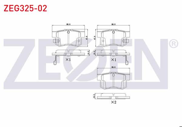 ZEGEN ZEG325-02 | Fren Balata Ikazlı Arka Civic VIII 1.6 Vtec 2005-2012 / Accord V 2.2İ Es 1993-1997 / 1.6İ 16V 1993-1997 / Accord VI 1.6İ 1997-2003 / 2.0İ Ls 1997-2003 / S2000 2.0 V-Tec 1999-/ Integra 1.8 Typer 1993-2001