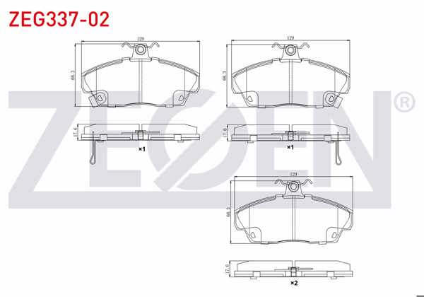 ZEGEN ZEG337-02 | Fren Balata Ön Ikazlı Honda Euro Civic 1991-2005 / Rover 214 1995-2000 / 416 1995-2000 / Gaz Gazelle 2012-/ Tata Telcolıne 1999-2007
